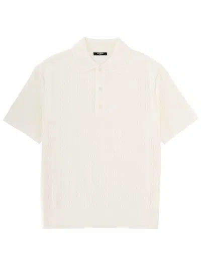 Balmain Men's Stylish Polo Shirt - Ss26 In White