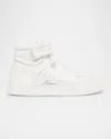 Balmain Men's Swan Leather Mid-top Sneakers