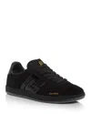 Balmain Swan Suede Low-top Sneakers In Black