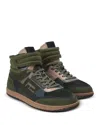 Balmain Swan Sneakers In Khaki/black