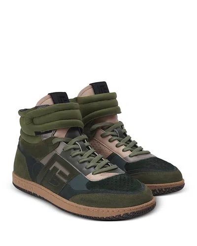 BALMAIN MEN'S SWAN MID TOP SNEAKERS