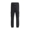 Balmain Printed Cargo Sweatpants Elastic Waist In Black