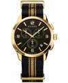 Balmain Men's Swiss Chronograph Madrigal Black Striped Nato Strap Watch 42mm In No Color