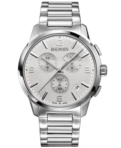 Balmain Men's Swiss Chronograph Madrigal Stainless Steel Bracelet Watch 42mm In Silver