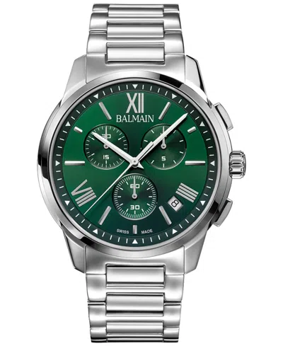 Balmain Men's Swiss Chronograph Madrigal Stainless Steel Bracelet Watch 42mm In Silver