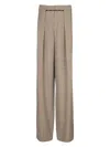 Balmain Men's Taupe Cupro Pleated Pants In Grey