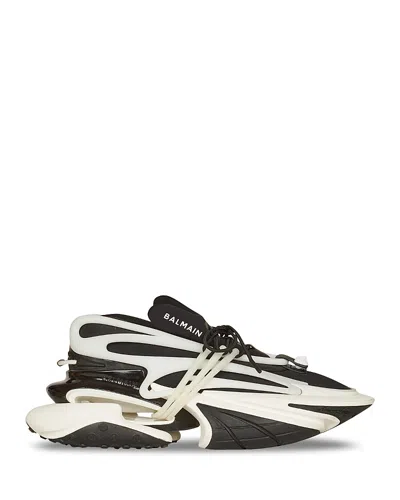Balmain Unicorn Low-top Sneakers In Neoprene And Leather In Black