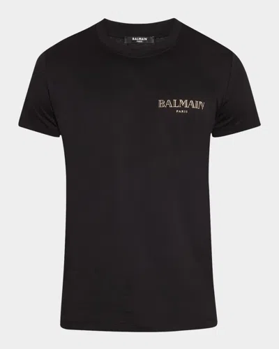 Balmain Men's Vintage Gel Logo T-shirt In Black