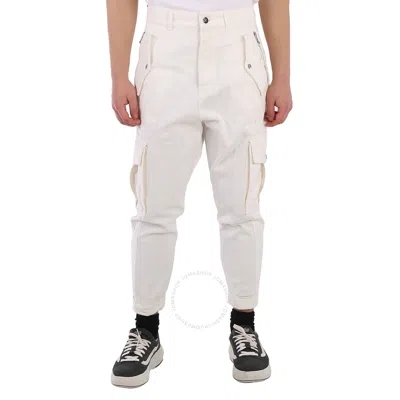 Balmain White Cotton Cargo Jeans