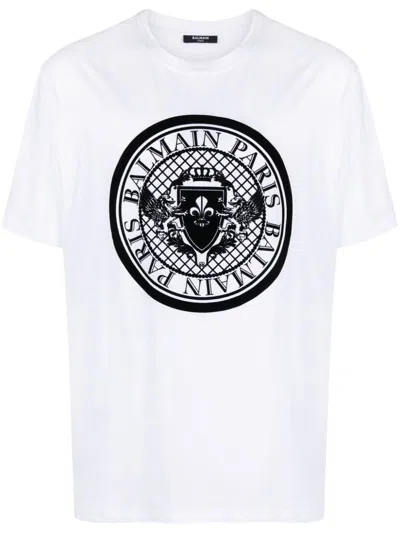 Balmain Cool Graphic T-shirt In Classic Colorway For Men In White