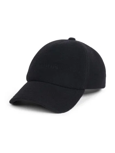 Balmain Men's Wool Baseball Cap In Black