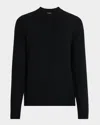 Balmain Men's Wool Monogram Jacquard Crewneck Sweater In Black