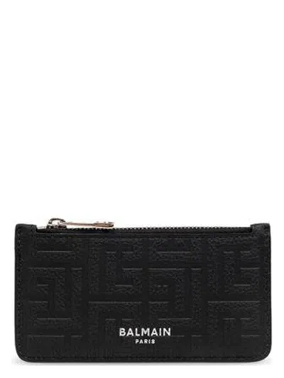 Balmain Men's Zip Card Homder Mm In Noir