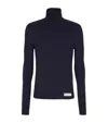 Balmain Pb Wool Turtleneck Sweater In Blue