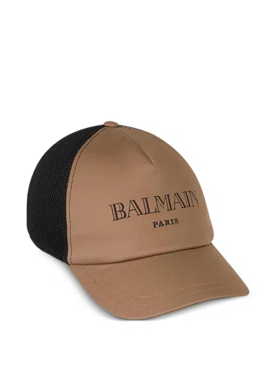 Balmain Kids' Mesh Cap In Brown