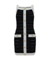 Balmain Sheer Panel Buttoned Tank Mini Dress In Black