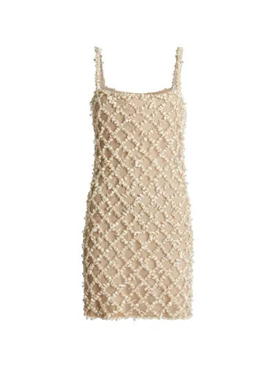Balmain Mesh Shell Dress In Neutral