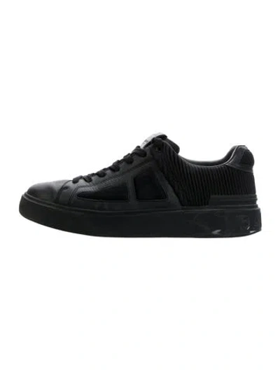 Pre-owned Balmain Mesh Sneakers In Black