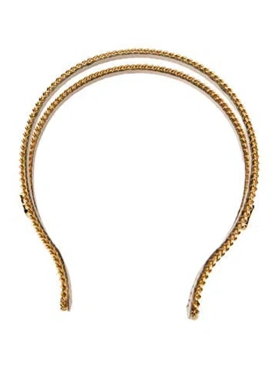 Pre-owned Balmain Metal Headband W/tags In Gold