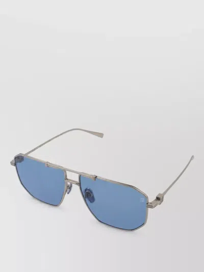 Balmain Metal Square Sunglasses In Blue