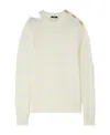 Balmain Metallic Button-trimmed Pullover In White