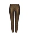 Balmain Metallic Fitted Leggings In Green