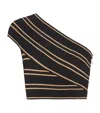 Balmain Metallic One-shoulder Top