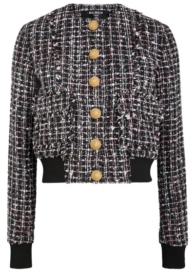 BALMAIN BALMAIN METALLIC TWEED BOMBER JACKET