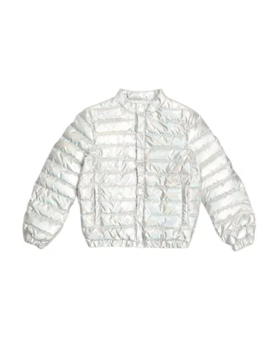 Balmain Metallic Zip-up Padded Jacket In White