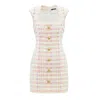 Balmain Miami Tweed Mini Dress In Pink