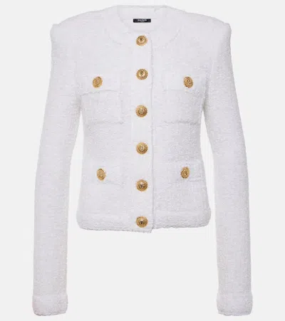 Balmain Tweed Jacket In White