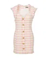 BALMAIN MIAMI TWEED DRESS WITH BUTTONS