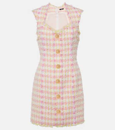 Balmain Miami Tweed Mini Dress In Multicoloured 1