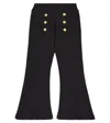 Balmain Black Trousers For Girl With Iconic Buttons In Black