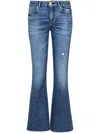 Balmain Flared Cotton Denim Jeans In 蓝色