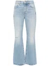Balmain Flare Mid Rise Jeans With In Blue