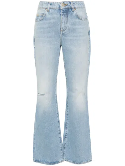 Balmain Flare Mid-rise Jeans With In Blue