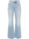 Balmain Flare Mid Rise Jeans With In Blue