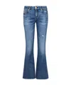 Balmain Flared Cotton Denim Jeans In Blue