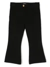 Balmain Lion-button Flared Trousers In Black