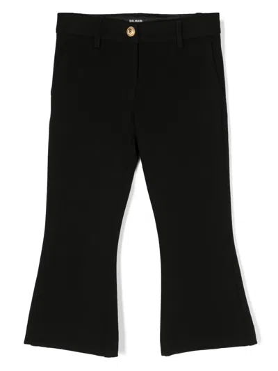 BALMAIN MID-RISE FLARED TROUSERS