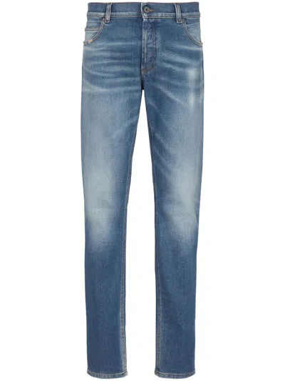 Balmain Halbhohe Slim-fit-jeans In Blue