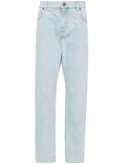 Balmain Mid-rise Straight Jeans In Bleujeancl
