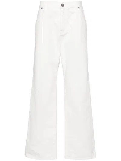 Balmain Mid-rise Straight Jeans In White