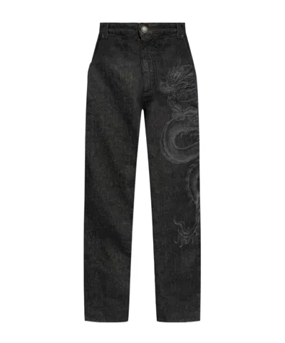 Balmain Mid-rise Straight-leg Jeans In Black