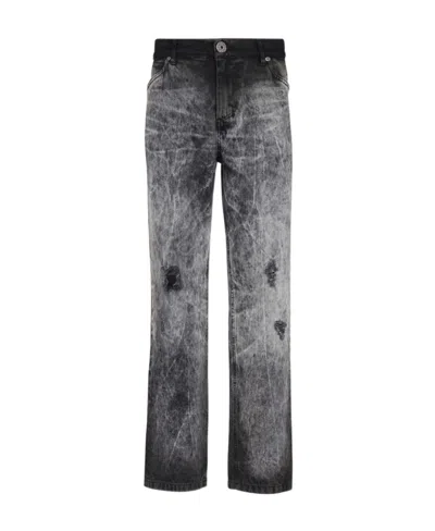 BALMAIN BALMAIN STRAIGHT WASHED EFFECT LEG JEANS