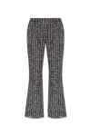 Balmain Mid Rise Tweed Flared Trousers In Nero/multicolor