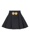 Balmain Pleated Mini Skirt In Black