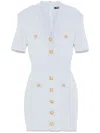 Balmain Button-embellished Ribbed-knit Minidress