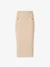 Balmain Midi Knitted Skirt In Neutral